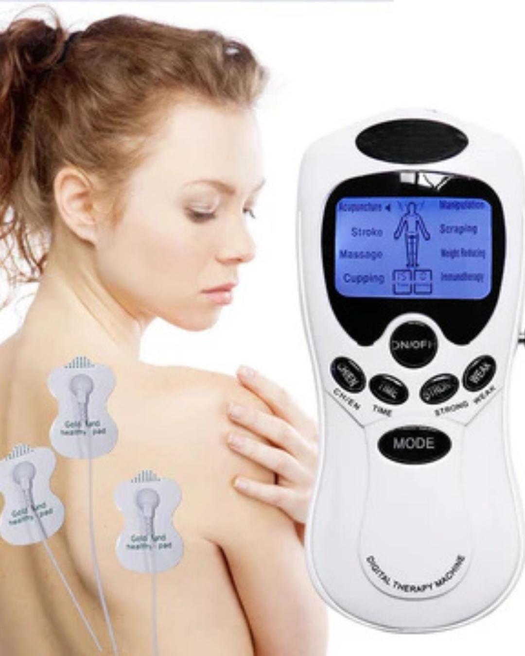 Electroestimulador Muscular TENS Digital con Parches